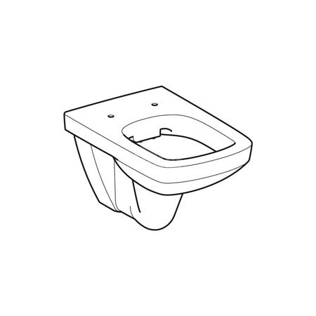 Deska sedesowa Geberit Selnova Square, slim, mocowanie od góry: Biały / Błyszczący, Zawiasy wypinane=Nie, Wolne opadanie=Nie, Materiał zawiasów=Stal nierdzewna