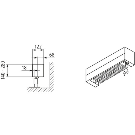 Kermi konwektor KNN22 70x122x700 RAL 9016, 6 bar, z osłoną, podł. 14