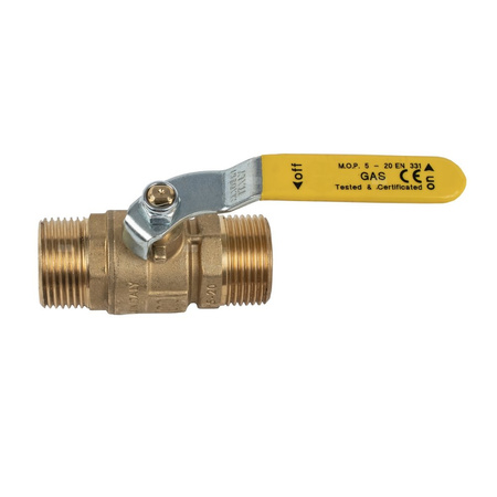 Kurek sferyczny do gazu, DN15, GZ 3/4" x GZ 3/4"