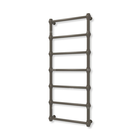 Grzejnik elektryczny TERMA RETRO 1170 x 500 mm, kolor ciemny brąz, moc 300 W, podłączenie E1, kabel prosty z wtyczką szary