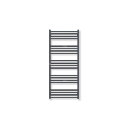 Grzejnik elektryczny TERMA FIONA 1140 x 500 mm, kolor metaliczna czerń, moc 600 W, podłączenie E8, kabel spiralny z wtyczką czarny