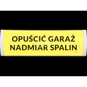 Tabl. ostrzeg. TP-4.As2/H2 ''OPUŚCIĆ GARAŻ NADMIAR SPALIN'' wbud syren dwutonowa, zasil 12V