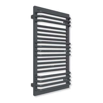 Grzejnik elektryczny TERMA POC 2 840 x 450 mm, kolor metaliczny szary, moc 400 W, podłączenie ES, kabel spiralny z wtyczką srebrzysty