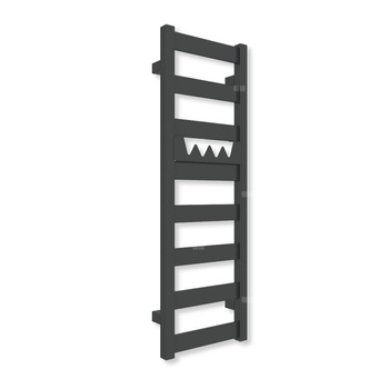 Grzejnik elektryczny TERMA VIVO 910 x 300 mm, kolor czarny jak kruk soft, moc 300 W, podłączenie E8, kabel spiralny z wtyczką