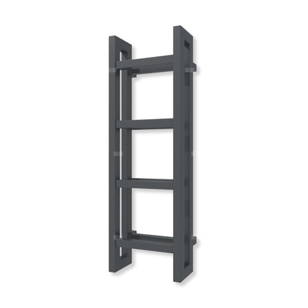 Grzejnik drabinkowy TERMA STAND, podłączenie SX, wym. 920 x 300 mm, kolor metaliczna czerń (farba), moc 383W