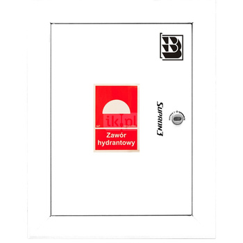 Dwa zawory hydrantowe typ ZH-52 wraz z obudową. Obudowa 520 wnękowa. Znak B, zamek OTS, kolor RAL 9003