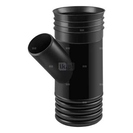 Trójnik MAGNAPLAST MAGNACOR MCEA-KG 45' PP DN 600 x DN 250 x DN 600 (ww x ww x wz), kolor czarny
