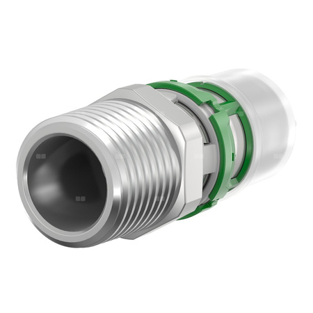 Złączka prosta, końcówka zaprasowywana COMAP MultiSkin Visu-Control, mosiądz, 26x3 x 3/4'' (MZ x GZ)