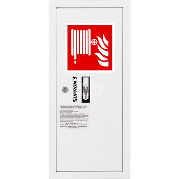 Hydrant DN 52 zawieszany boczny ze zwijadłem, wąż 20 m, zamek patent, RAL 9003 prawy