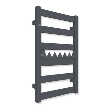 Grzejnik elektryczny TERMA VIVO 670 x 400 mm, kolor metaliczna czerń, moc 200 W, podłączenie E8, kabel spiralny z wtyczką czarny