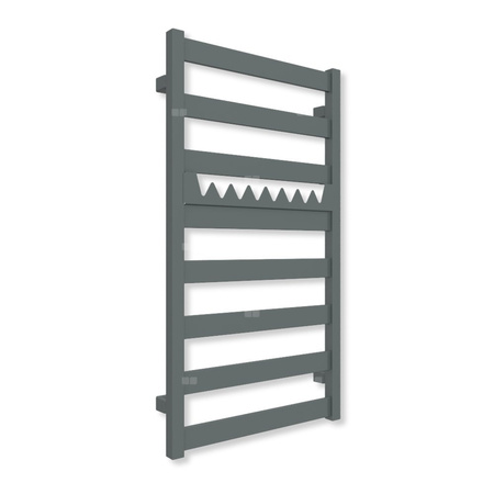 Grzejnik drabinkowy TERMA VIVO, podłączenie Z1, wym. 910 x 500 mm, kolor błyszcząca szarość (farba), moc 350W
