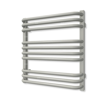 Grzejnik elektryczny TERMA ALEX 540 x 500 mm, kolor srebrny mat, moc 300 W, podłączenie E8, kabel spiralny z wtyczką
