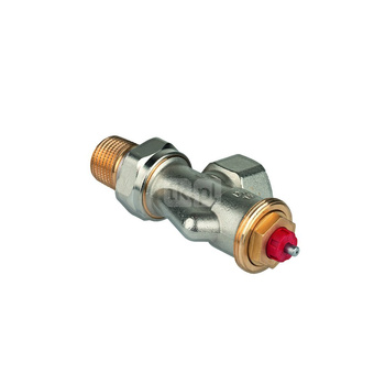 Zawór termostatyczny, osiowy, wkładka FX, 3/8", gwint wewnętrzny, ze złączką do grzejnika z uszczelnieniem metal-metal