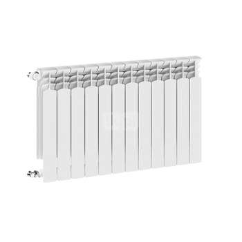 Grzejnik żeberkowy KFA Armatura G600F/12 aluminium, podłączenie boczne 672 x 966 mm, kolor biały