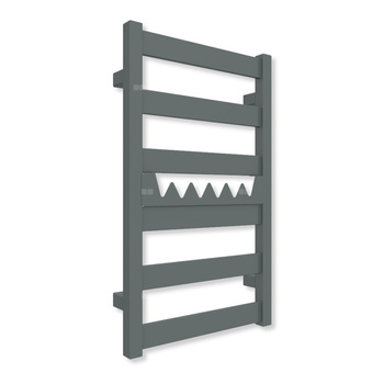 Grzejnik elektryczny TERMA VIVO 670 x 400 mm, kolor grafit, moc 200 W, podłączenie E8, kabel spiralny z wtyczką srebrzysty