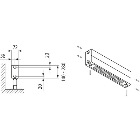 Kermi konwektor KNN21 280x72x1400 RAL 9016, 6 bar, bez osłony, podł. Uni
