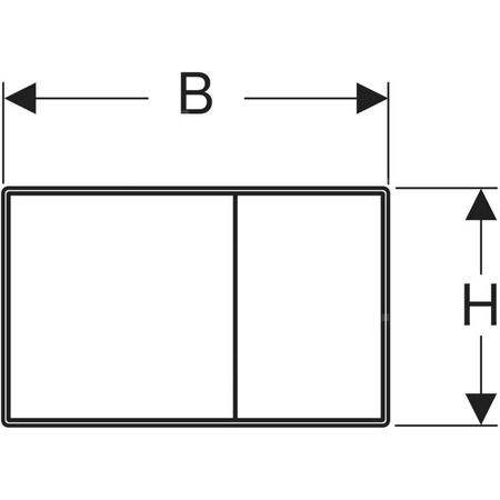 Przycisk uruchamiający Geberit Sigma60, przedni, szkło białe, prostokątny
