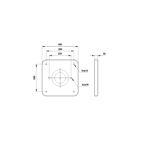 Płyta montażowa do TP/TPE z zestawem śrub