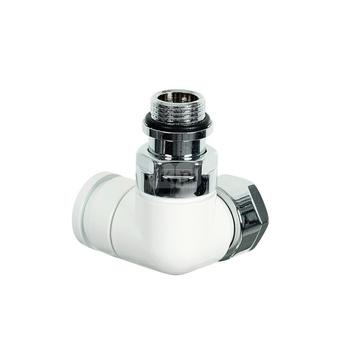 Zawór powrotny odcinający, biały, narożny, prawy, 1/2", konieczne złączki FEM24C/FEM24P/FEM24M