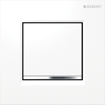 Pneumatyczny zawór spłukujący Geberit do pisuaru, ręczny, Typ 20, biały-chrom bł.-biały, prostokątny