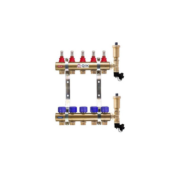 Rozdzielacz mosiężny do OP z przepływ. - QIK STANDARD II C- 9 sekcji