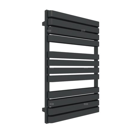 Grzejnik elektryczny TERMA Warp T BOLD 600 x 915 mm, kolor czarny jak kruk RAL9005, moc 800 W, podłączenie E1, kabel spiralny z wtyczką