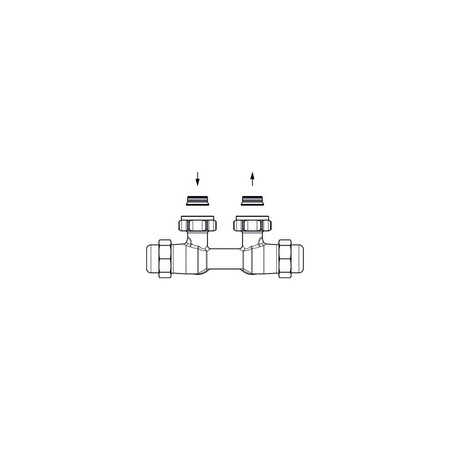 Multilex FQ, podwójne przyłącze grzejnikowe z funkcją automatycznego równoważenia, G 3/4 NZ x G 3/4 GZ, kątowe, lewostronne