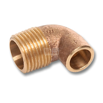 Kolano 90' SANHA 4092G, miedź, 22 mm x 1'' (lut wewnętrzny x GZ)