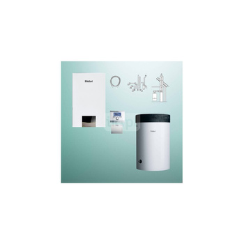 Pakiet - Kocioł gazowy jednofunkcyjny VAILLANT ecoTEC exclusive VC 25CS/1-7 kondensacyjny wiszący 2.8 - 26.4 kW + RegulatorsensoCOMFORT 720 + Zestaw powietrzno-spalinowy szachtowy + Zasobnik c.w.uVIH R 200/6 M