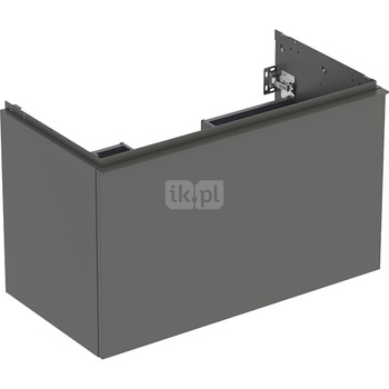 Szafka pod umywalkę Geberit Acanto, z szufladą i szufladą wewnętrzną: Szerokość umywalki=90cm, Korpus i front: lava / lakierowany matowy, Uchwyt: lava / malowany proszkowo, matowy