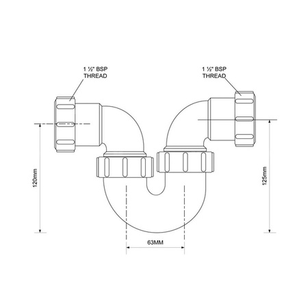 Przepływ z zasyfonowaniem 11/4"x11/4"