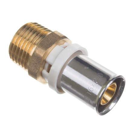 Złączka prosta zaprasowywana QIK, mosiądz, 75 mm x 2 1/2'' (złącze zaprasowywane x GZ)