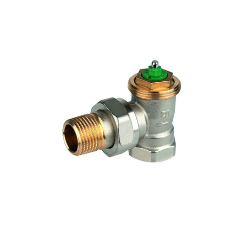 Zawór termostatyczny, kątowy, wkładka LX, 3/4", gwint wewnętrzny, ze złączką do grzejnika z uszczelnieniem metal-metal
