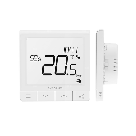 Regulator temperatury SALUS SQ610 bezprzewodowy Zigbee z wyświetlaczem, montaż podtynkowy