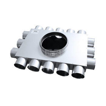 Rozdzielacz TopFlex Metal kątowy jednorzędowy z izolacją wewnętrzną DN200/przyłącza 16 x DN75 (3+5+3+5)