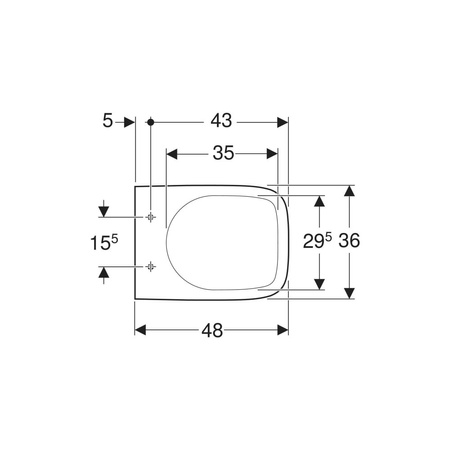 Deska sedesowa Geberit Selnova Square, slim, mocowanie od góry: Biały / Błyszczący, Zawiasy wypinane=Tak, Wolne opadanie=Tak, Materiał zawiasów=Mosiądz chromowany