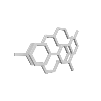 Grzejnik drabinkowy TERMA HEX, podłączenie YL, wym. 422 x 711 mm, kolor efekt chromu