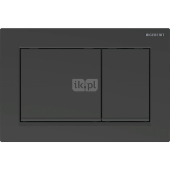 Przycisk uruchamiający Geberit Omega20, przedni/górny, czarny mat-czarny-czarny mat, easy-to-clean, prostokątny