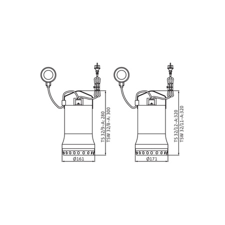Pompa zanurzeniowa do ścieków WILO Drain TS/TSW 32/8A stal nierdzewna 1 x  230 V, moc 0.5 W 50 Hz, przewód 10 m