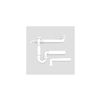 Zestaw odpływowo-przelewowy dwukomorowy z półsyfonem i przyłączem AGD