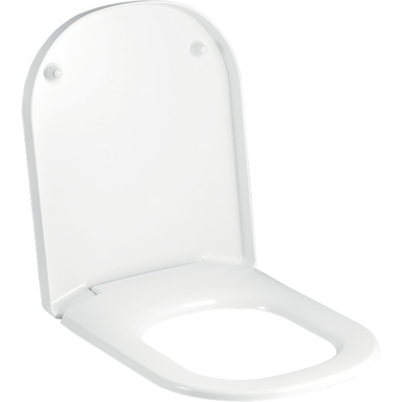 Deska sedesowa Geberit Renova Plan, kształt geometryczny, mocowanie od góry: Wolne opadanie=Nie, Mocowanie=Od góry, Biały / Błyszczący