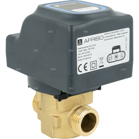 2-drogowy zawór strefowy AZV 452, DN15, G3/4", Kvs 10, 230 V AC, NO