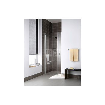 Kermi drzwi wahadłowe Raya 1TR 0750x 2000 BV: 728-758 srebro wysoki połysk, szkło ESG przezroczyste z Clean