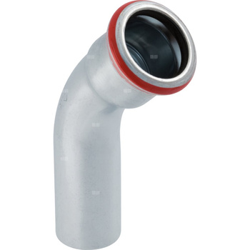 Kolano 45' GEBERIT Mapress C-Stahl jednokielichowe, stal (ocynk galwaniczny/elektrolityczny) (ocynk), 12 mm, DN 10 x 12 mm x DN 10 (końcówka wciskana x mufa zaprasowywana) z uszczelką