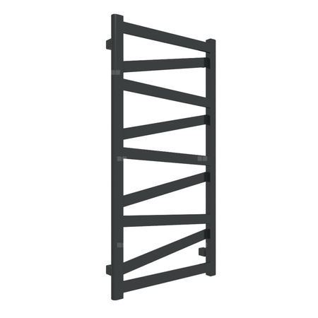 Grzejnik elektryczny TERMA VIPERA 500 x 990 mm, kolor czarny jak kruk RAL9005, moc 400 W, podłączenie E8, kabel spiralny z wtyczką