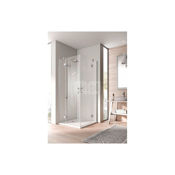 Kermi wej. narożne, cz. lewa Osia ESL 1200x 2000 BV: 1175-1200 srebro wysoki połysk, szkło ESG przezroczyste z Clean