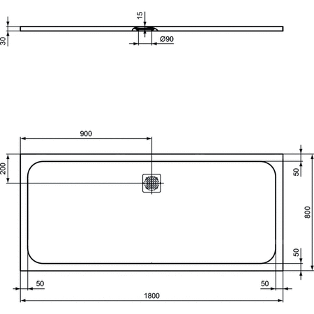 ULTRAFLAT S BRODZIK 180X80 JET BLK