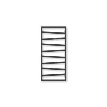 Grzejnik elektryczny TERMA ZIGZAG 1070 x 500 mm, kolor czarny jak kruk mat RAL9005, moc 400 W, podłączenie E8, kabel prosty z wtyczką czarny