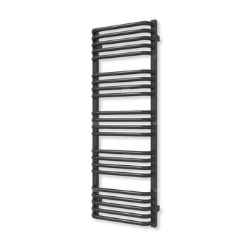 Grzejnik elektryczny TERMA ALEX 1140 x 400 mm, kolor czarny jak kruk soft, moc 400 W, podłączenie E1, kabel spiralny z wtyczką czarny