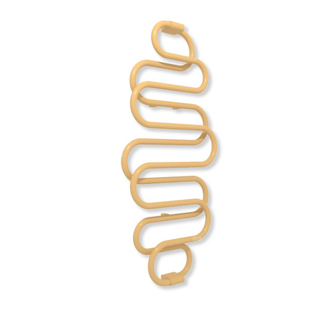 Grzejnik elektryczny TERMA PERŁA E 1360 x 500 mm, kolor szczotkowany mosiądz, moc 284 W, podłączenie EX, kabel spiralny z wtyczką biały